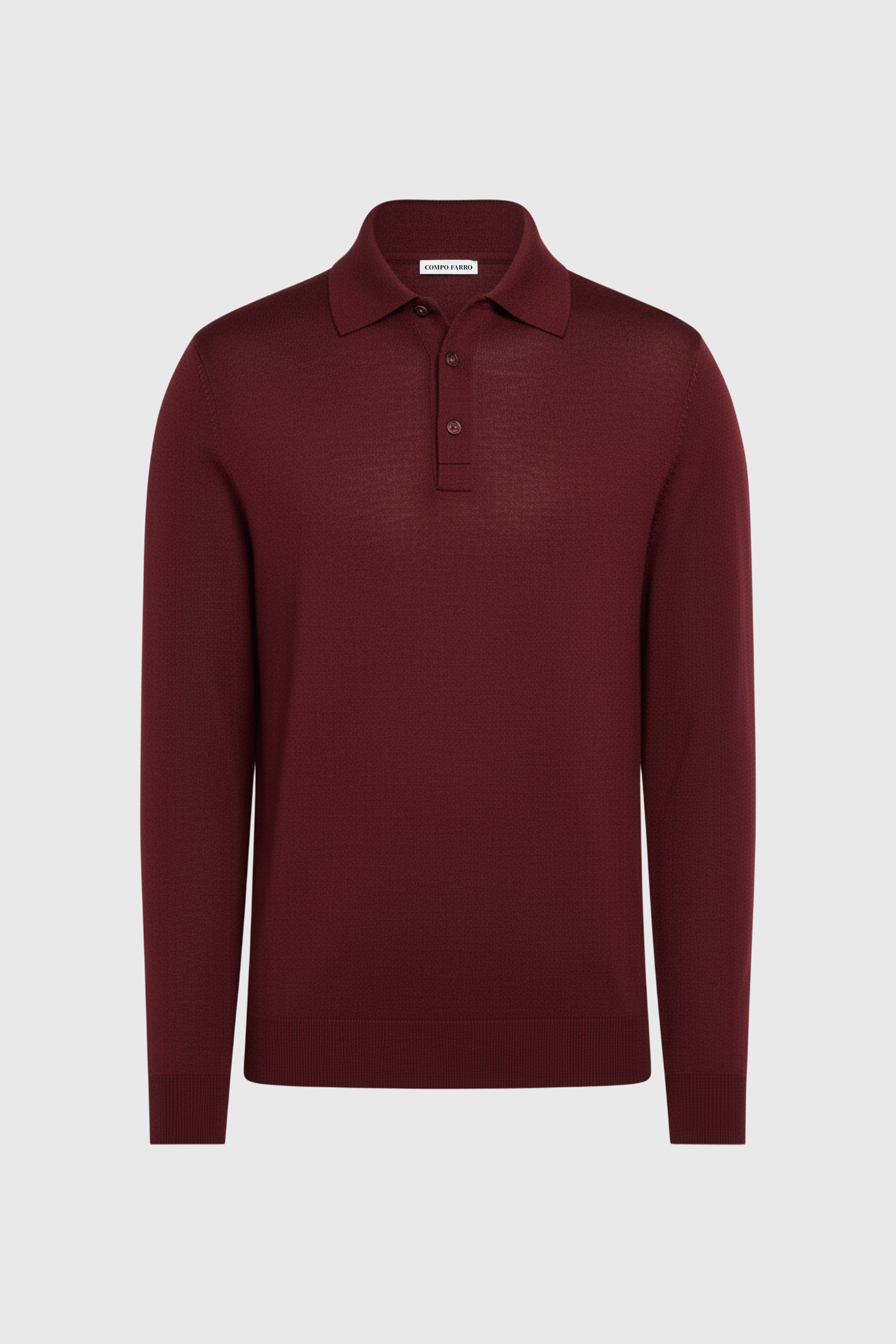 Longsleeve Polo - 100% traditionell gesponnene Wolle