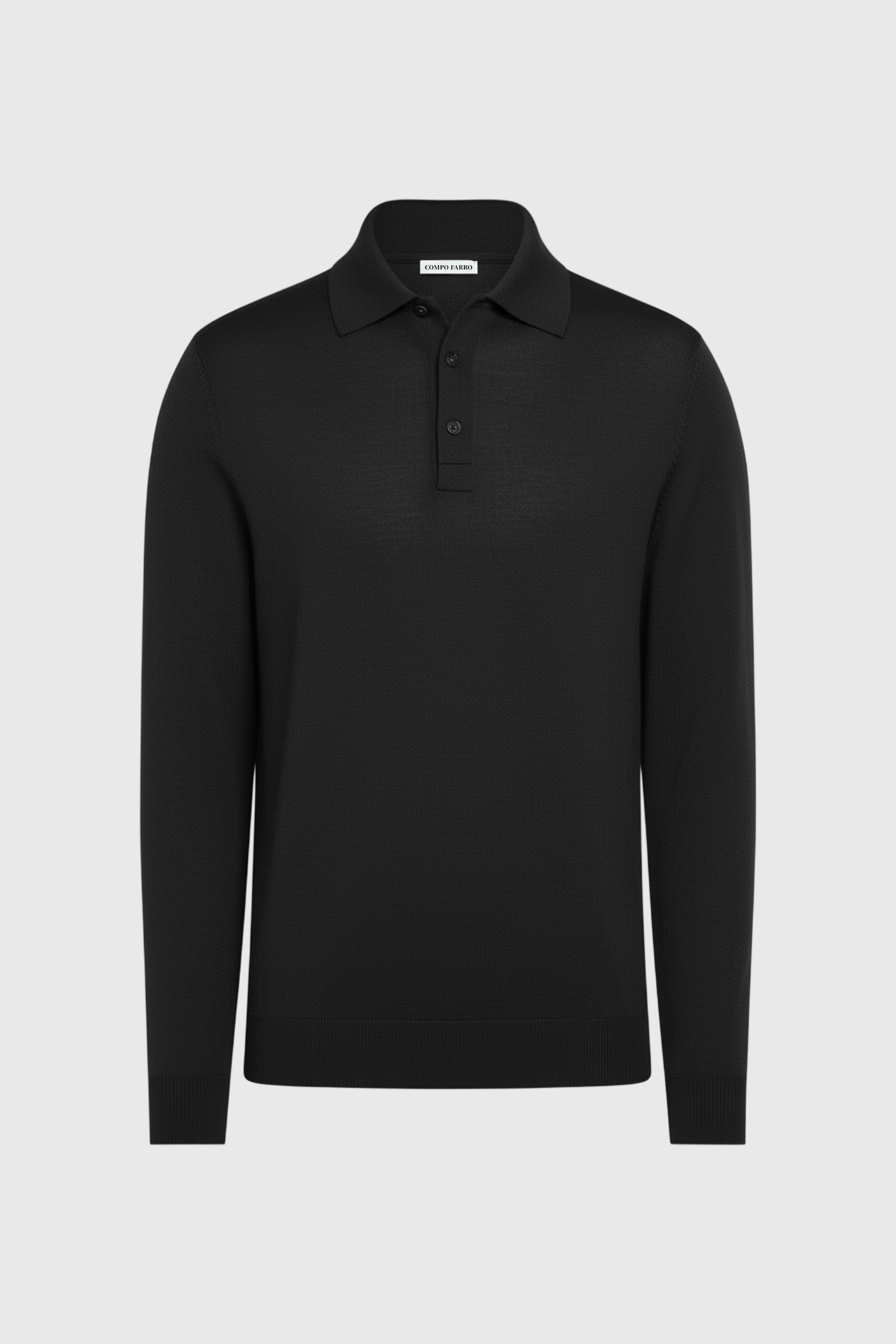 Longsleeve Polo - 100% traditionell gesponnene Wolle