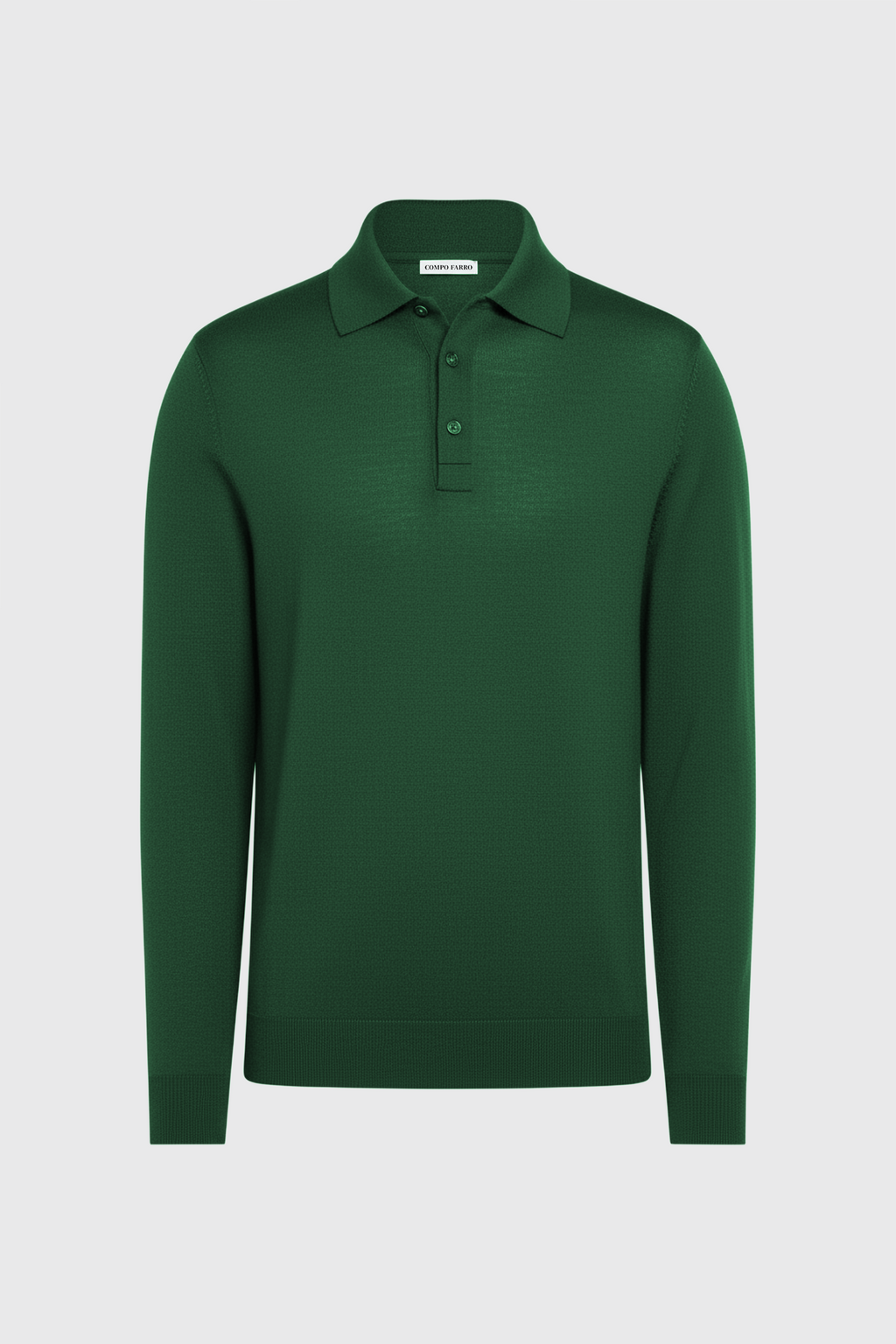 Longsleeve Polo - 100% traditionell gesponnene Wolle