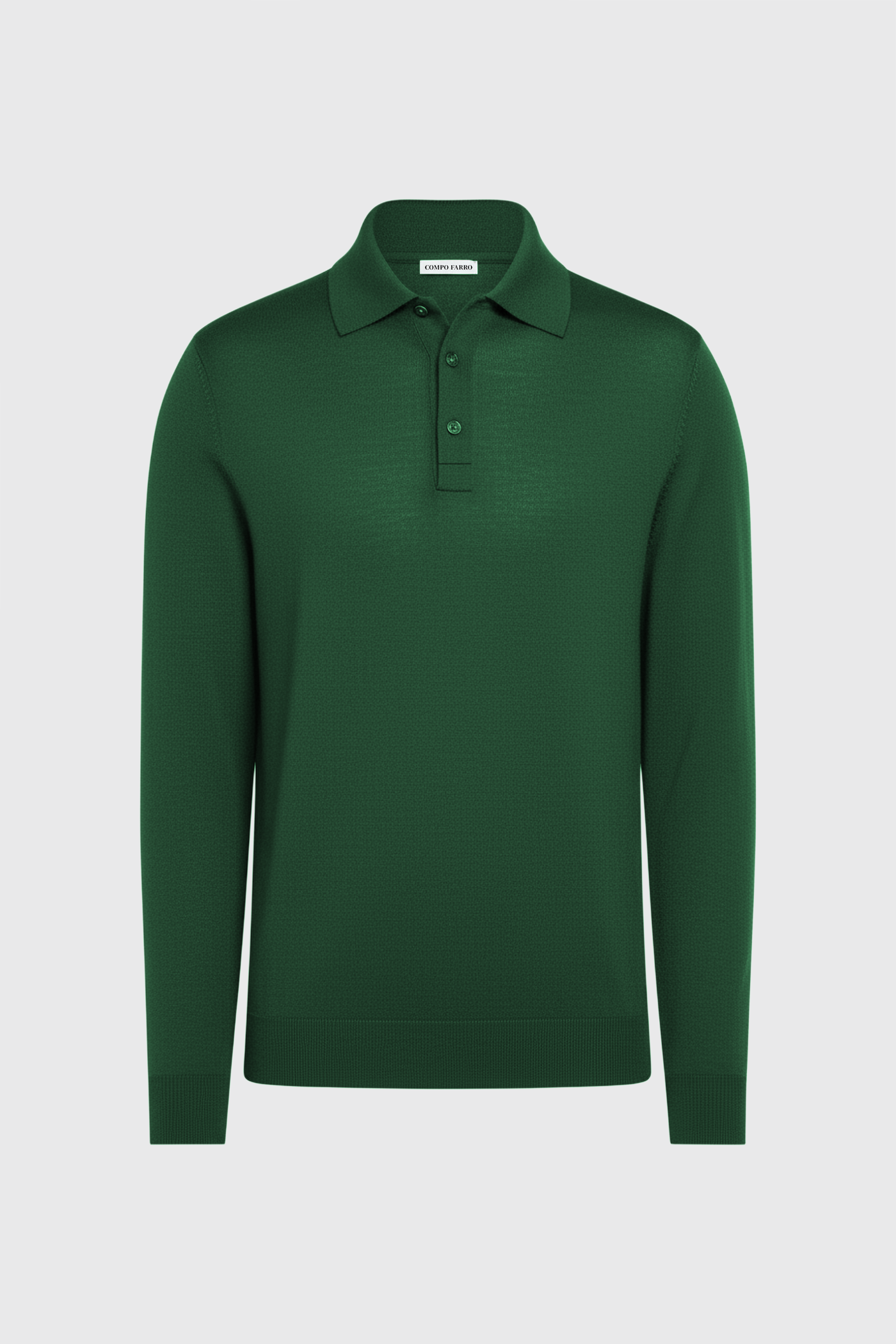 Longsleeve Polo - 100% traditionell gesponnene Wolle