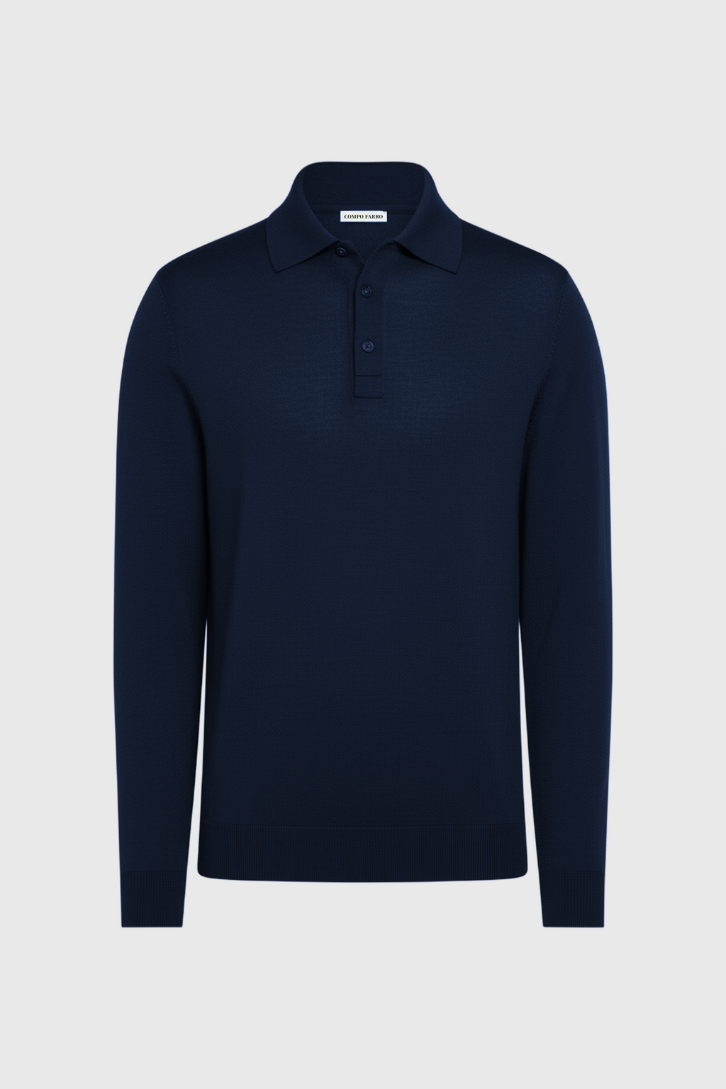 Longsleeve Polo - 100% traditionell gesponnene Wolle