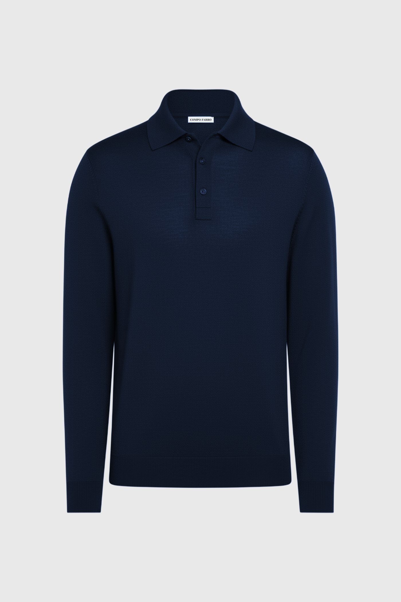 Longsleeve Polo - 100% traditionell gesponnene Wolle