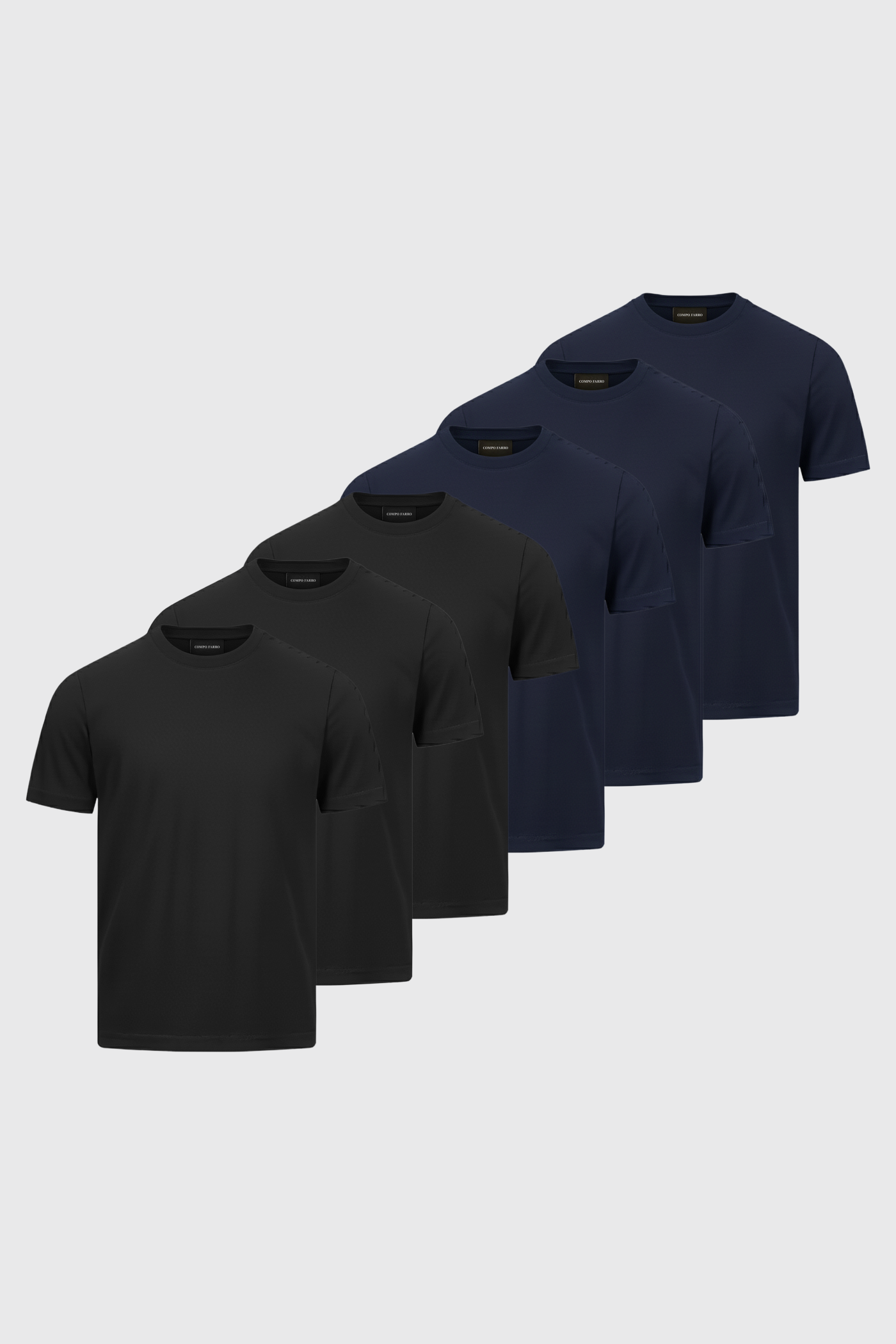 6er Mix Pack Slim Fit T-Shirts (Navy & Schwarz)