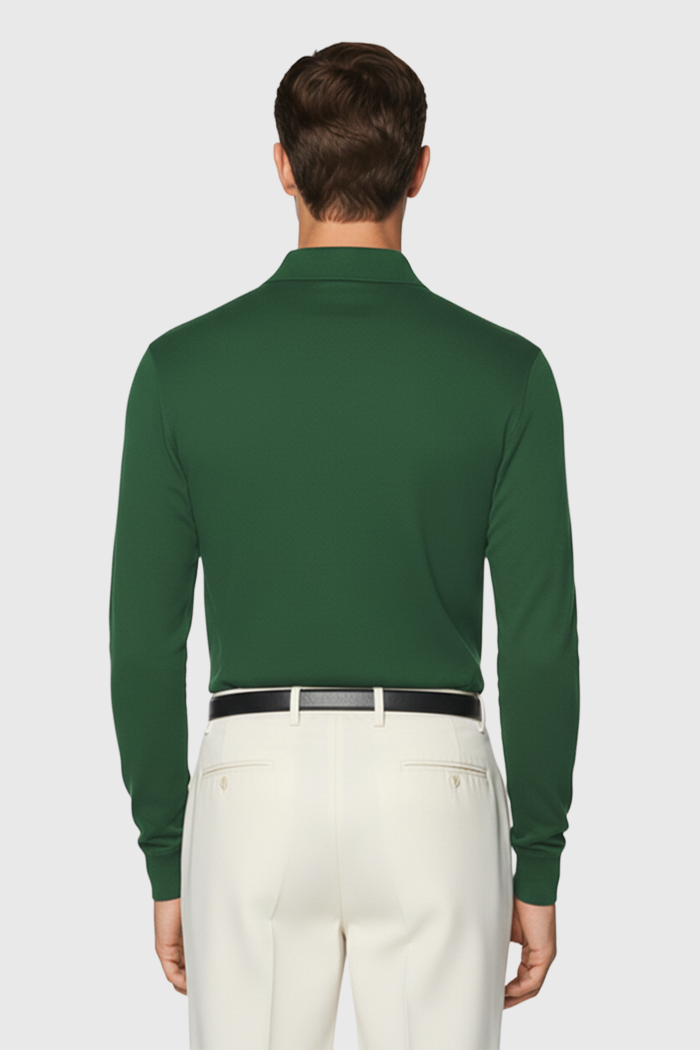 Longsleeve Polo - 100% traditionell gesponnene Wolle