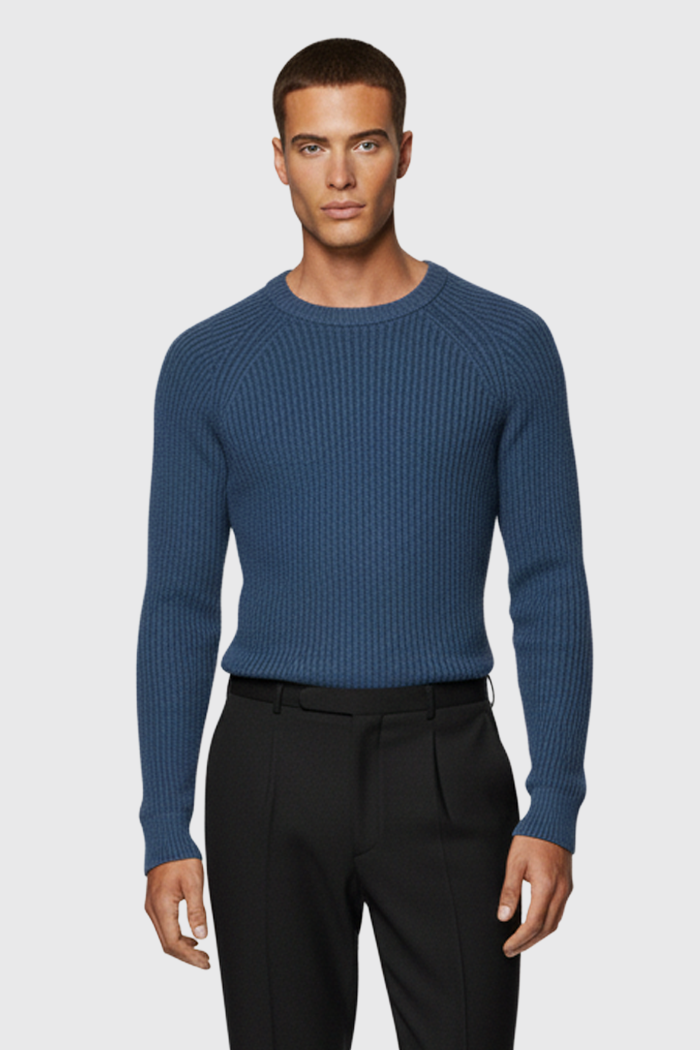 Rundhalspullover Rippstick