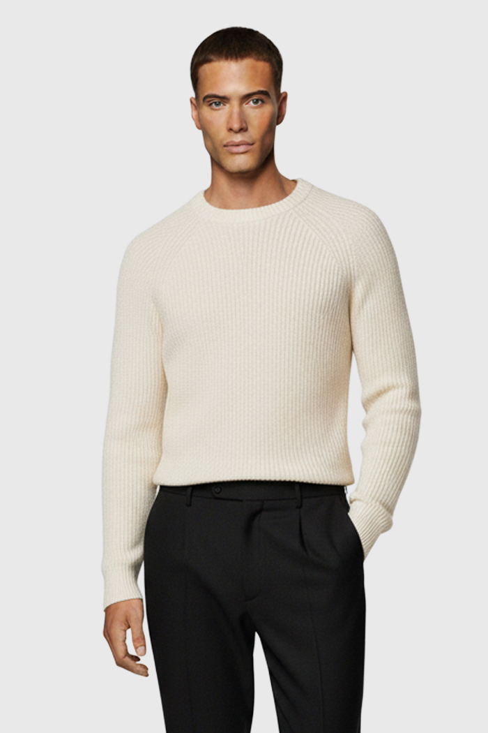 Rundhalspullover Rippstick