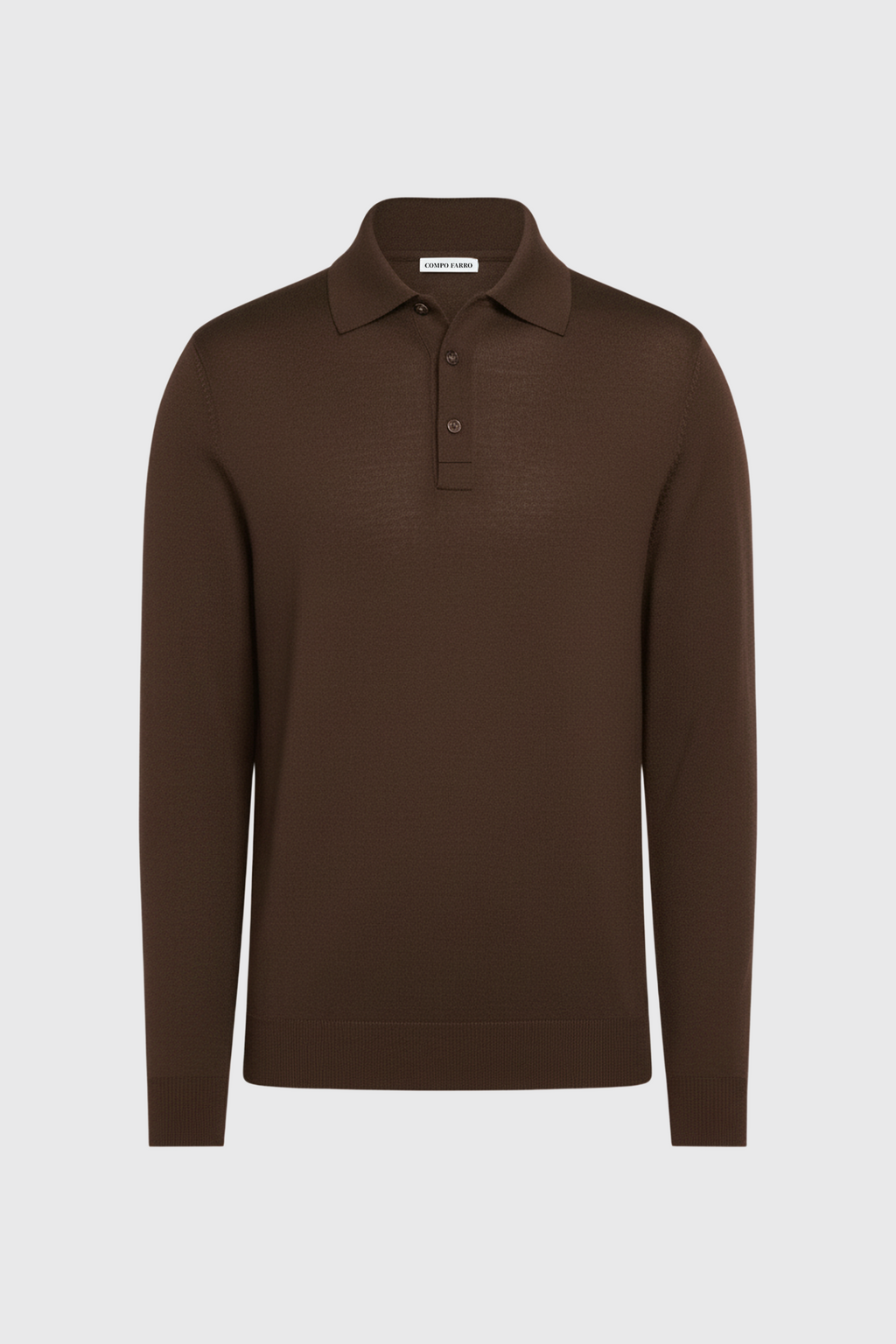 Longsleeve Polo - 100% traditionell gesponnene Wolle